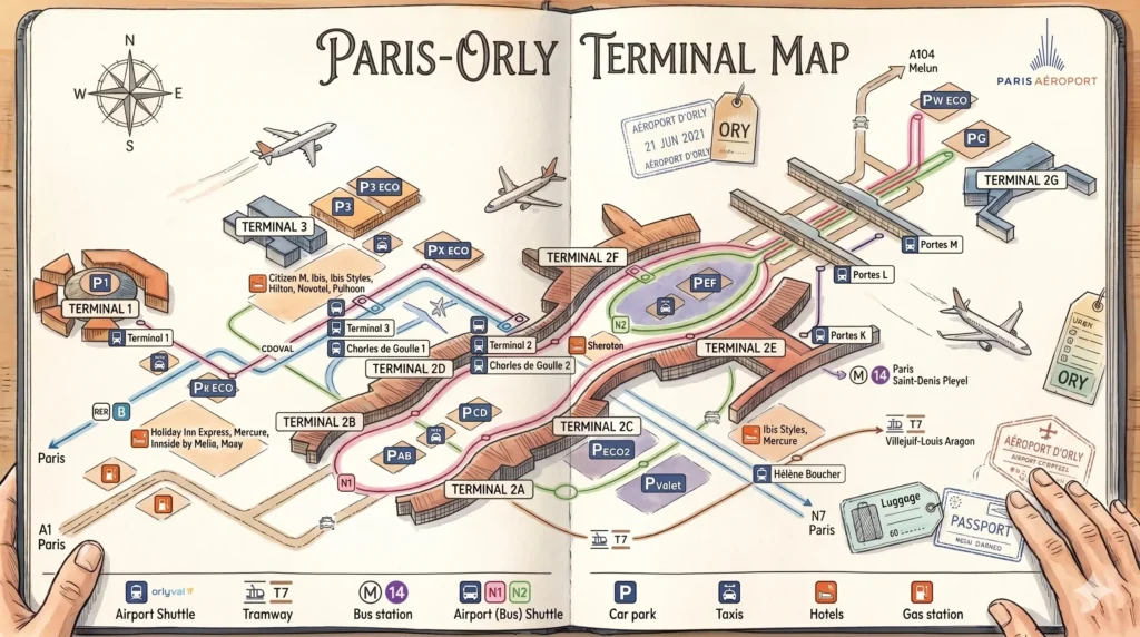 Paris Orly Terminal Map
